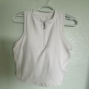 white sports tank top
